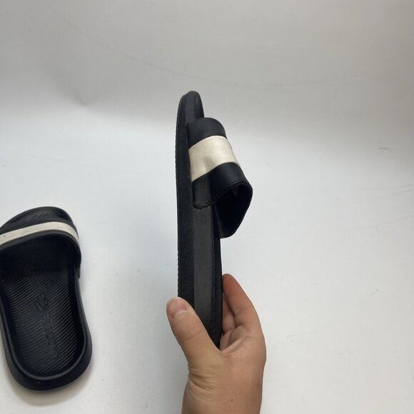 Lacoste Croco-Slide 120-3-US Wom Sz 7 US - Black / White Slip on Slides Sandals - Picture 13 of 16